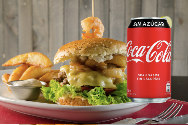 Shrimp Burger & Papas + Bebida