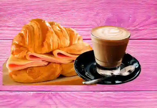 Croissant Jamon Queso & Café