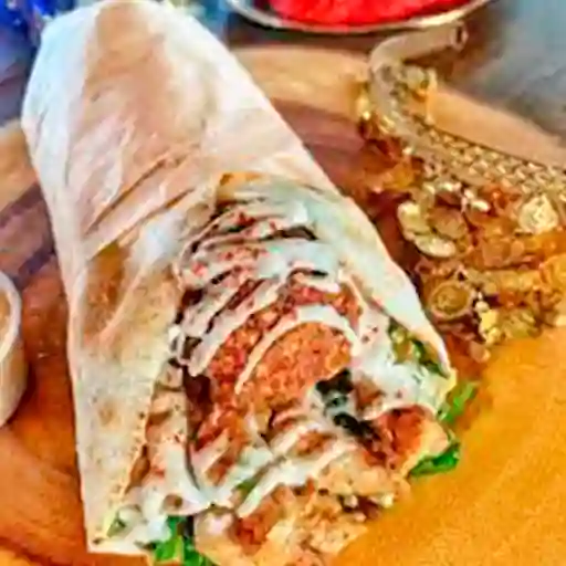 Shawarma de Pollo Vegano y Falafel