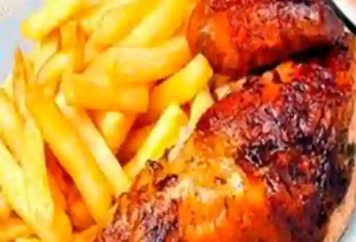 1/4 de Pollo con Papas Fritas