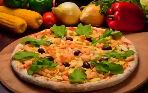 Pizza con Camarones Mediana