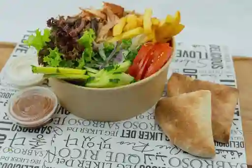 Shawarma al Plato con Bebida y Dulces Árabes