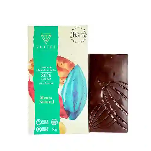 Barra Keto Menta 80% Cacao 60 Gr