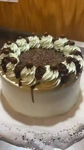 Trozo Torta Menta Chocolate Crema