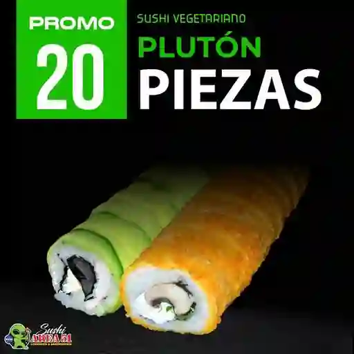 Promo Sushi Vegetariano Plutón 20 Piezas