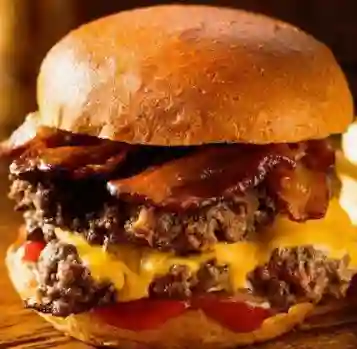 Bacon Cheese Burger Doble Papas Fritas