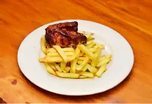 Pollo Asado 1/4 con Papas Fritas