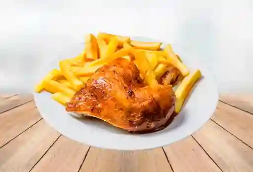 Pollo Asado Ensalada y Postre