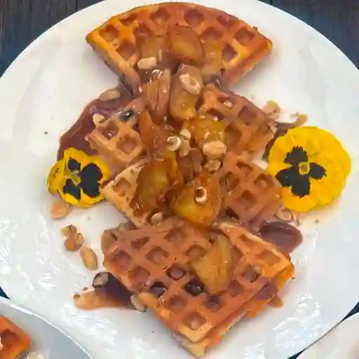 Waffle Manzana Caramelo