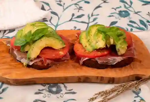 Tostadas Jamón, Queso y Palta