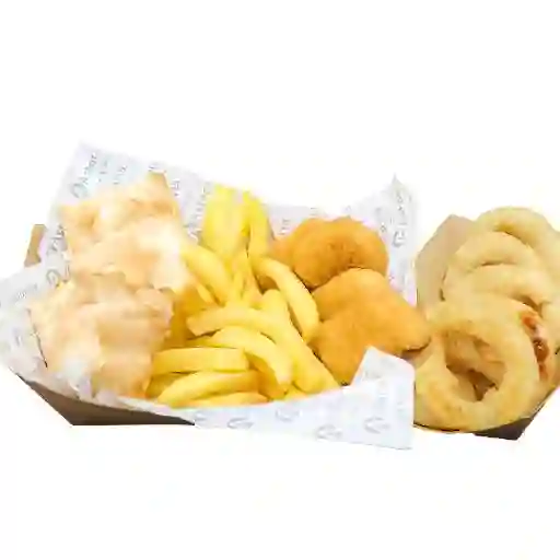 Papas Fritas 4 Nugget 4 Empanadas 4 Aros Cebolla