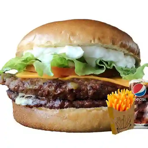 Hamburguesa Carne Clásica en Combo