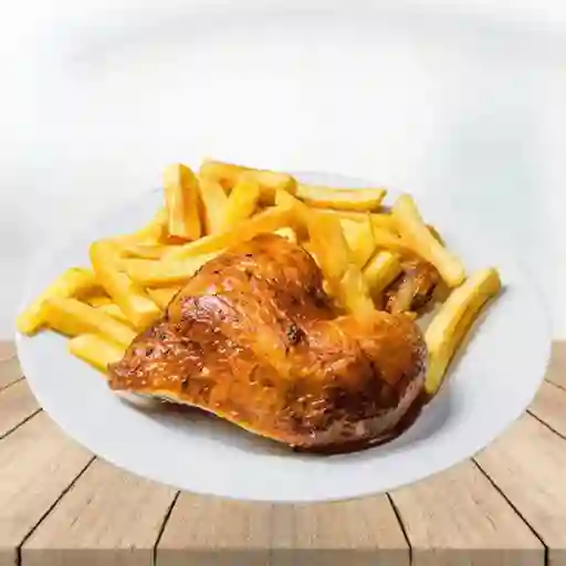 1/4 Pollo Trutro y Papas Fritas
