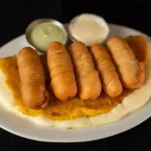 Cachapa con Queso y Tequeños