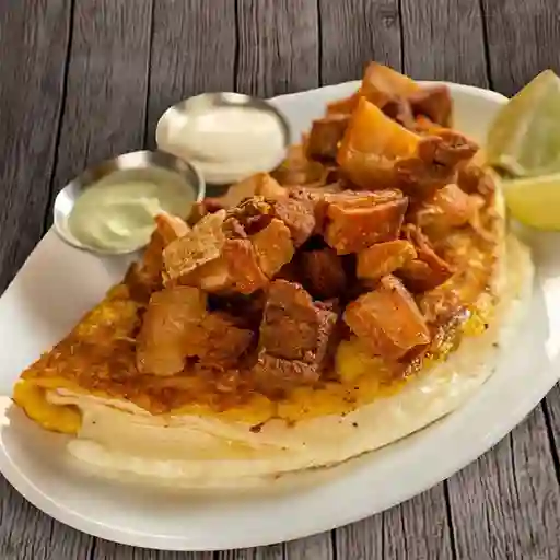 Cachapa con Cochino Frito