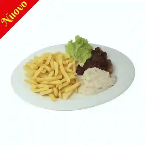 Lomo Vetado Con Salsa De Champiñón Y Papas Fritas