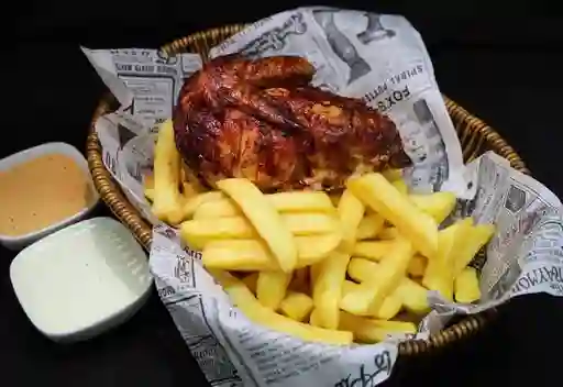 1/4 de Pollo + Papas Fritas