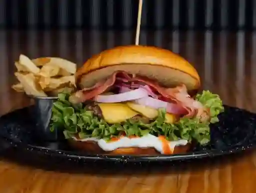 Bacon Cheese Burger Papas Bebida