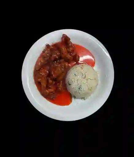 Pollo Tamarindo con Arroz Chaufán
