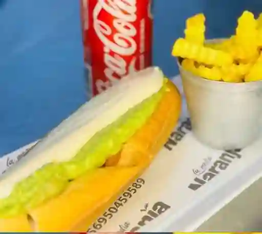 2 Completos Completo, Papas Fritas, 2 Bebidas