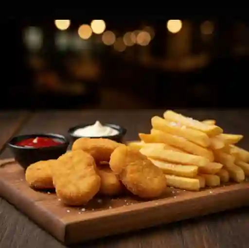 6 Nuggets + Papas Fritas