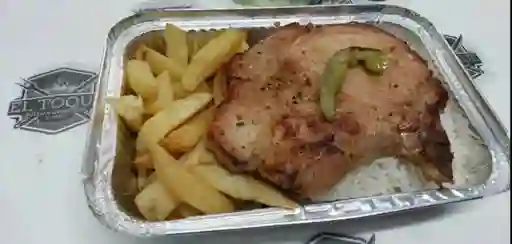 Chuleta a la Plancha, Ensalada y Pebre