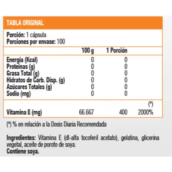 Sundown Naturals Suplemento Dietético Vitamina E