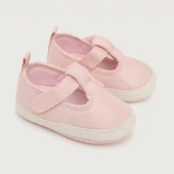 Zapatos Reina Canvas de Bebé Niña Rosado Talla 17 Opaline