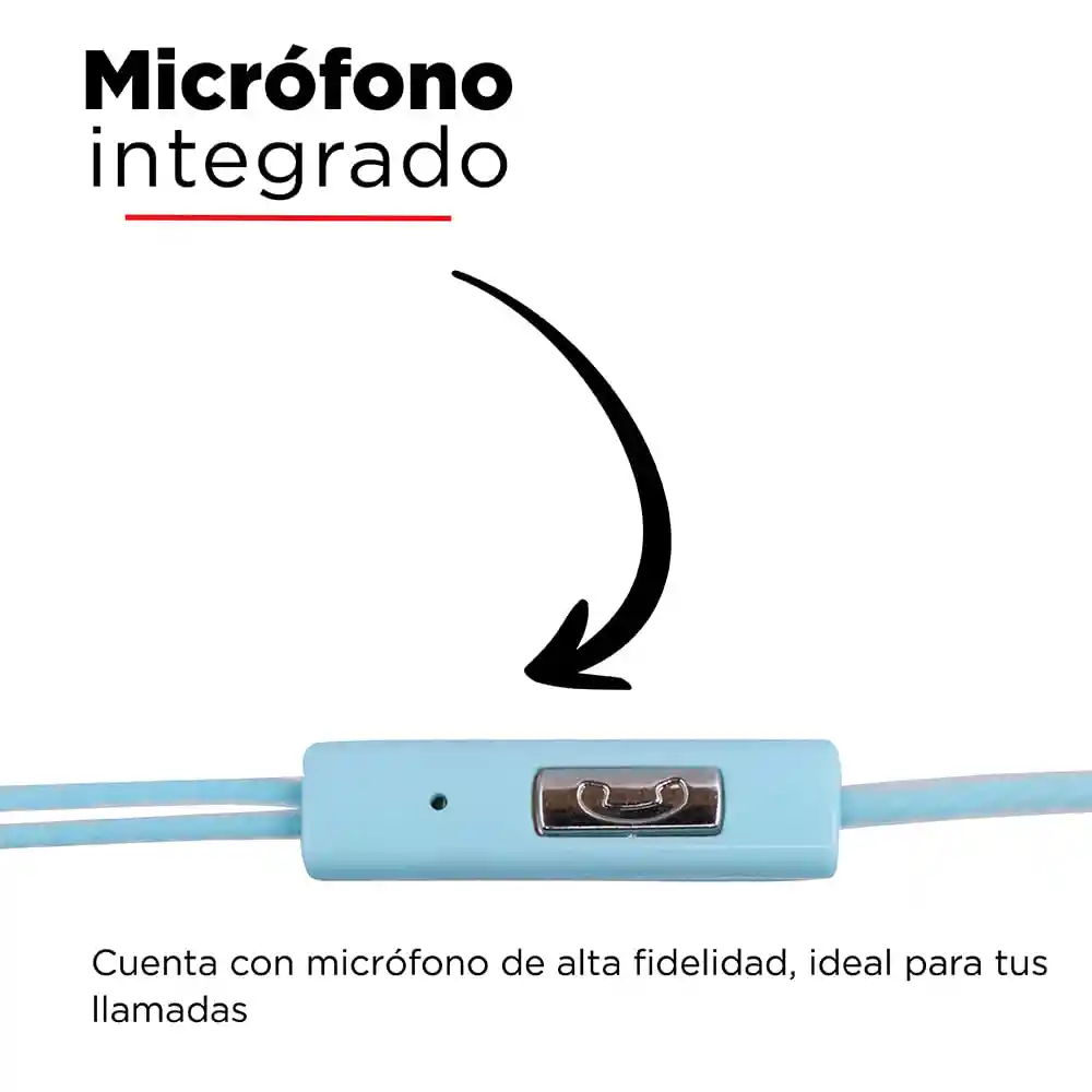 Miniso Audífonos De Cable Se383 Azul/blanco 12m