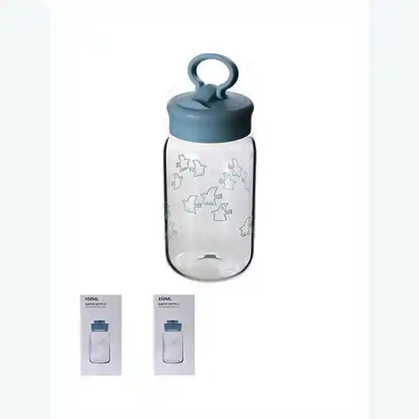Miniso Botella De Vidrio Para Agua Sky Blue 