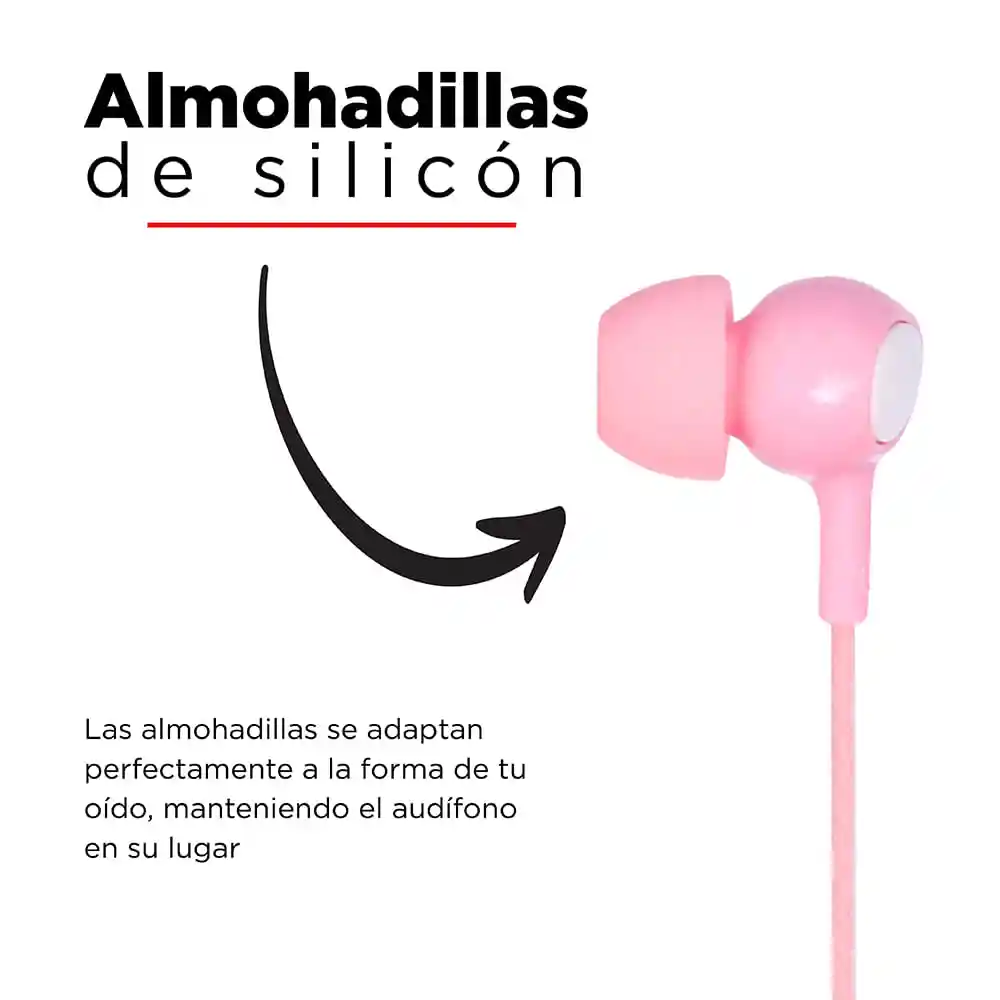 Miniso Audífonos De Cable Se383 Rosa/blanco 12m