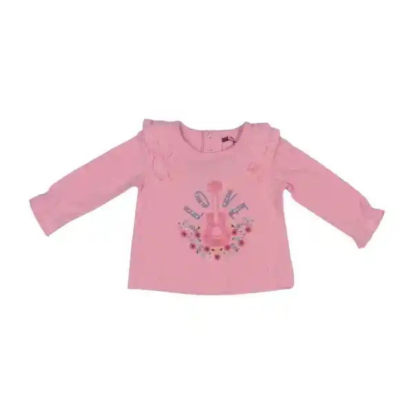 Polera Bebe Niña Rosado Pillin 9 M