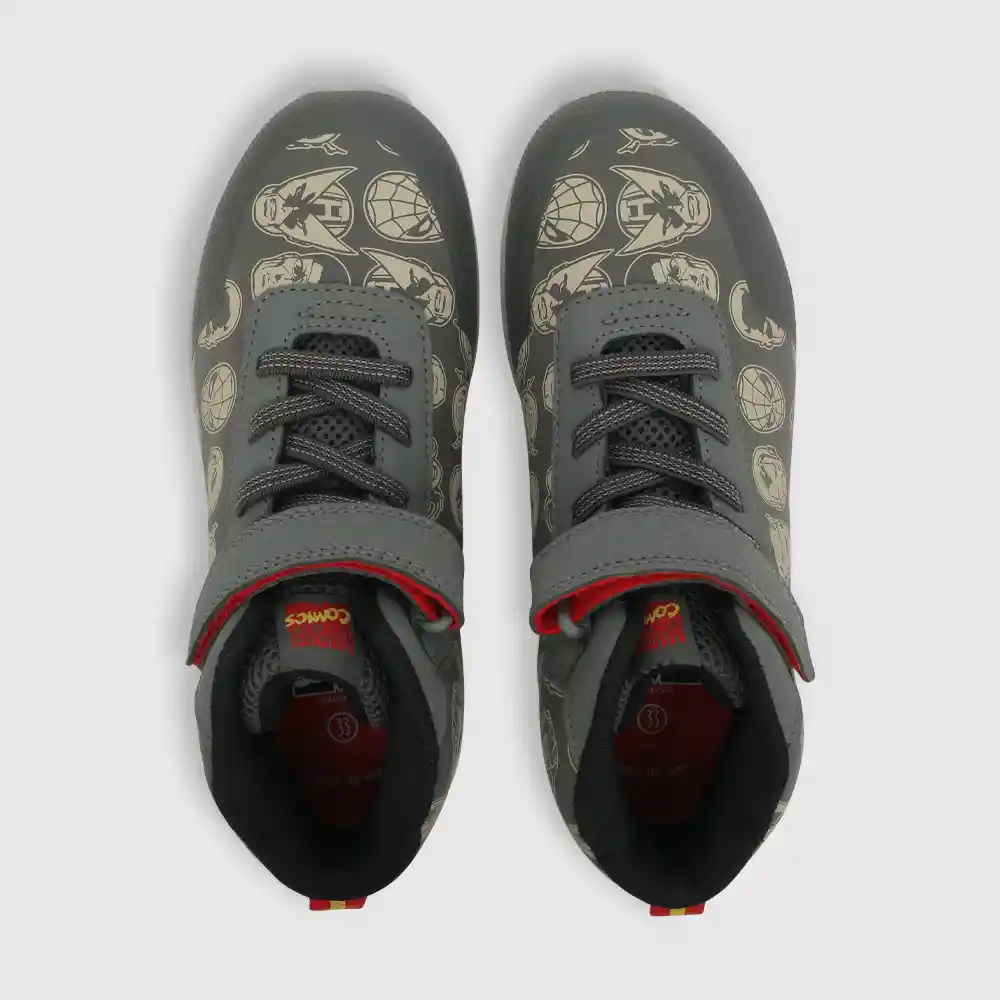 Zapatillas Luces Glow Marvel Gris Talla 34