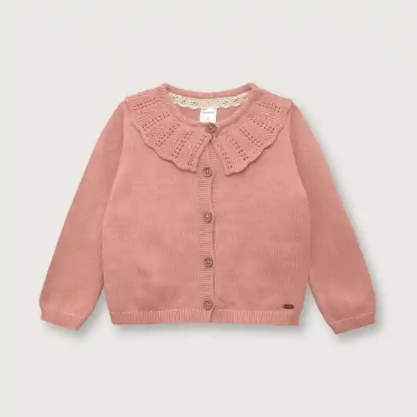 Chaleco Niña de Bebé Cuello Diseño Rosado Talla RN Opaline