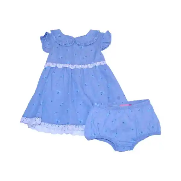 Vestido Bebe Niña Celeste Pillin 18 M