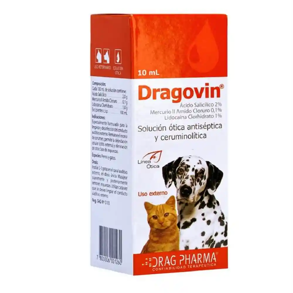 Dragovin Solución Ótica Antiséptica para Mascotas