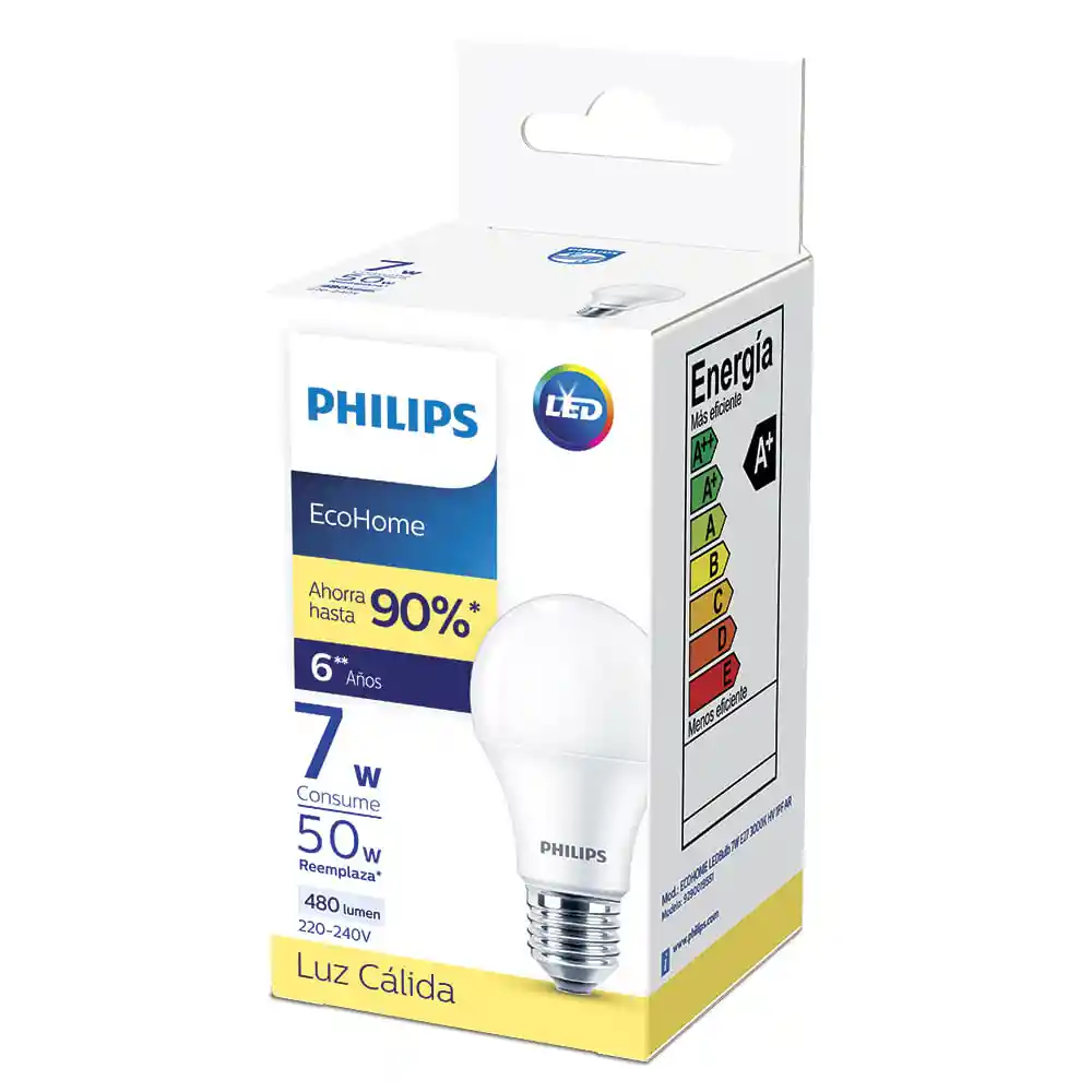Philips Lámpara Ecohome Luz Cálida Led 7W