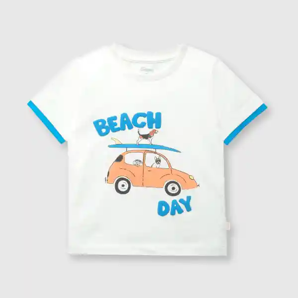 Polera Beach de Bebé Niño White Talla 6/9M Colloky