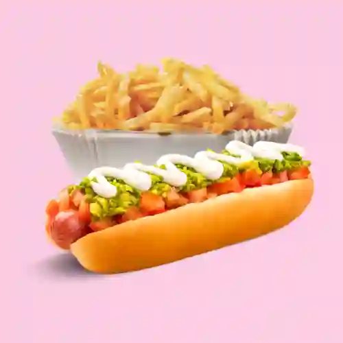 Hot-dog Italiano + Papas Fritas
