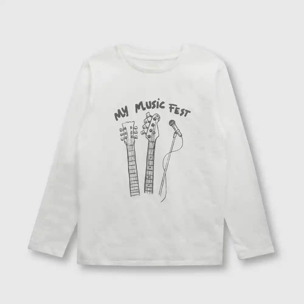 Polera Estampada Blanco Talla 2 Años