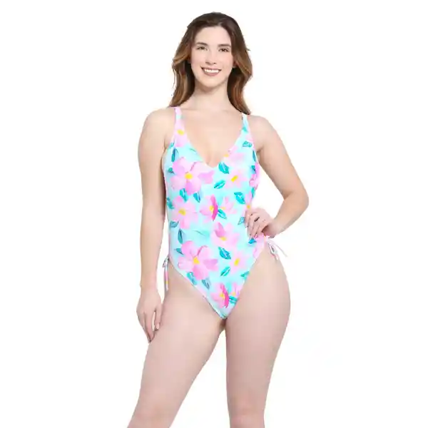 Traje de Baño Rebajado Flores Talla XL Samia