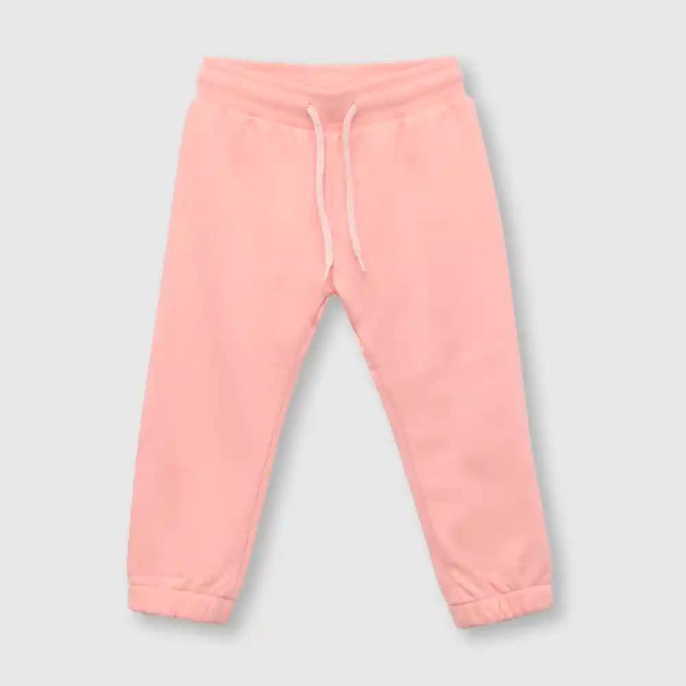 Pantalón De Bebé Con Elástico Niña Rosado Talla 9/12m