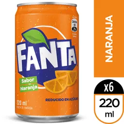 Fanta Naranja 220 Ml Pack X 6