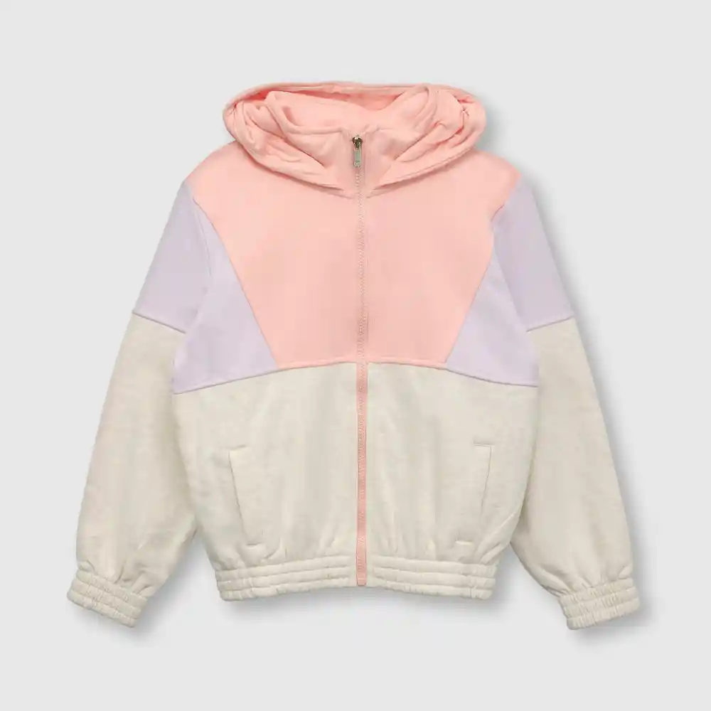 Polerón Bloques De Niña Rosado Talla 12a