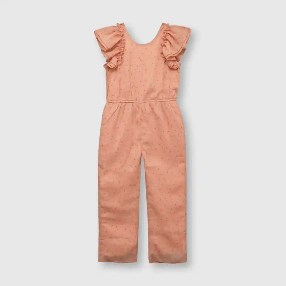 Enterizo Con Vuelos De Niña Rosado Talla 4a