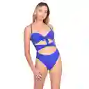 Trikini Con Doble Nudo Color Azul Talla L Samia