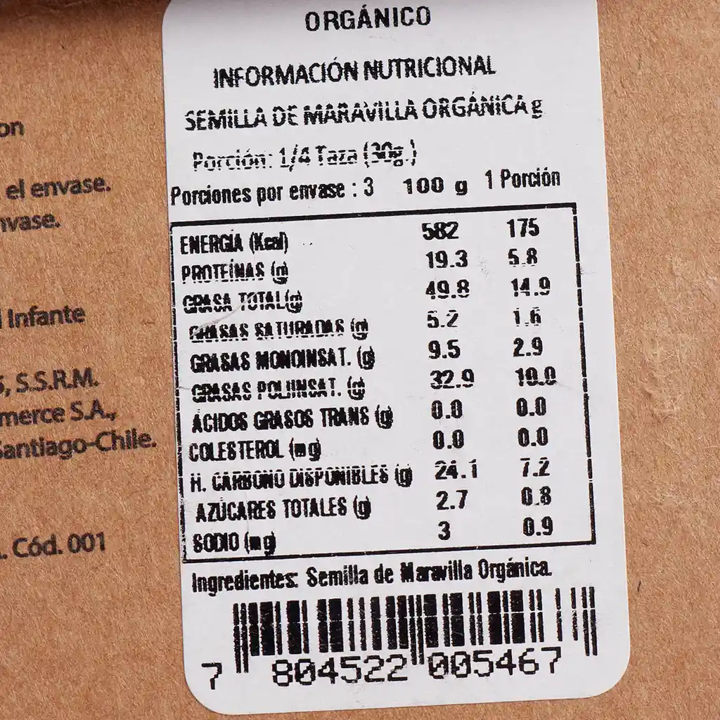 Frutisa Semilla de Maravilla Tostada Orgánica