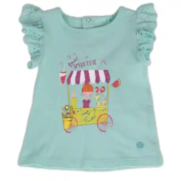 Polera Bebé Niña Turquesa Talla 12 M Pillín