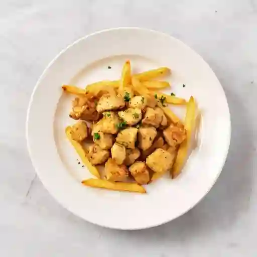 Diente Dragón Ave con Papas Fritas