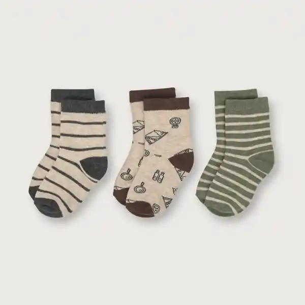 Pack Calcetines Explorador de Niño Verde Militar T.5/6 A Opaline